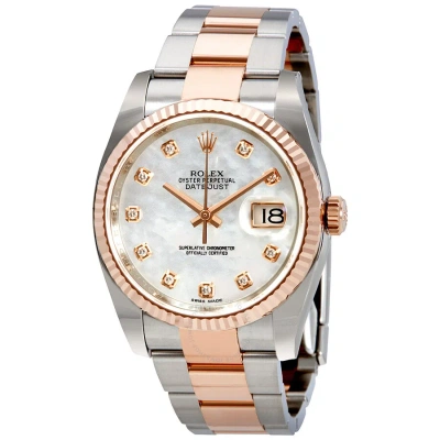 Rolex Oyster Perpetual Datejust Mother Of Pearl Diamond Men's Watch 116231mdo In Metallic
