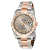 ROLEX ROLEX OYSTER PERPETUAL DATEJUST RHODIUM DIAL AUTOMATIC LADIES STAINLESS STEEL AND 18 CARAT EVEROSE G