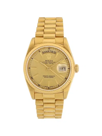 Pre-owned Rolex Oyster Perpetual Day-date 36mm Watch In Gold