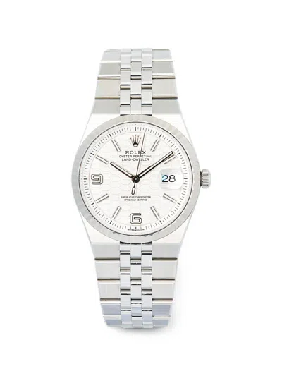 Pre-owned Rolex Oyster Perpetual Land-dweller 36mm Watch In White