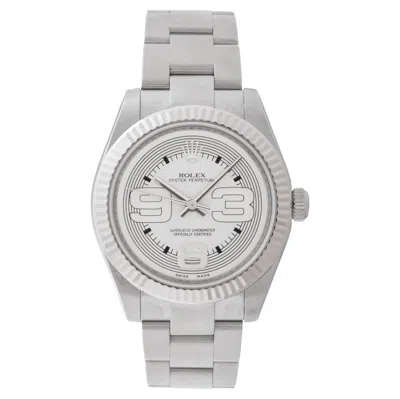 Pre-owned Rolex Oyster Perpetual Model 179234 18 Karat White Gold Bezel & Stainless Steel