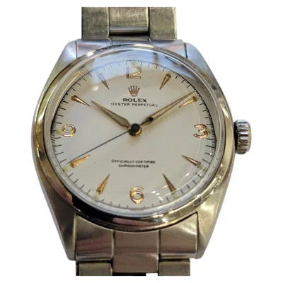 Pre-owned Rolex Oyster Perpetual Ref 6084 1950s Mens 34m Automatic Bubble Back Ra780s In Multi