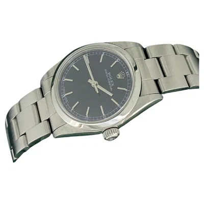 Pre-owned Rolex Oyster Perpetual Ref 77080 Black Dial Ladies' Watch, Full Set, Circa 1999
