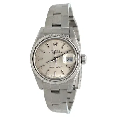 Pre-owned Rolex Oyster Perpetual Stainless Steel 26mm Just Date Women's Wrist Watch In Multi