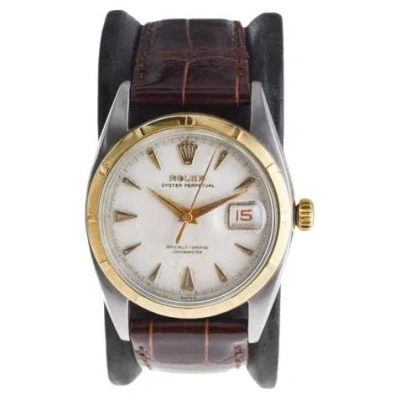 Pre-owned Rolex Oyster Perpetual Two Tone With Factory Original Dial From 1953 In Multi