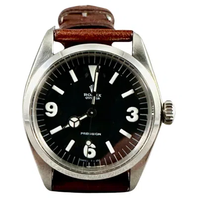 Pre-owned Rolex Oyster Precision With Rare 3-6-9 Black Dial, Ref. # 6427