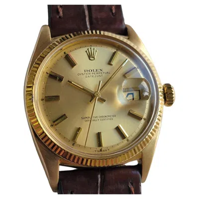 Pre-owned Rolex Oyster Ref 6605 Datejust 18k Gold 36mm Mens 1960s Date Automatic Ra701 In Multi