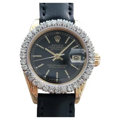 Pre-owned Rolex Oyster Ref 6901 18k Solid Gold Lady Datejust 26mm Automatic 1970s Ra630 In Multi