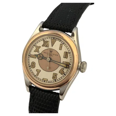 Pre-owned Rolex Oyster Royal Vintage Rose Gold And Steel Manual Wind Mid Size Wrist Watch In Red