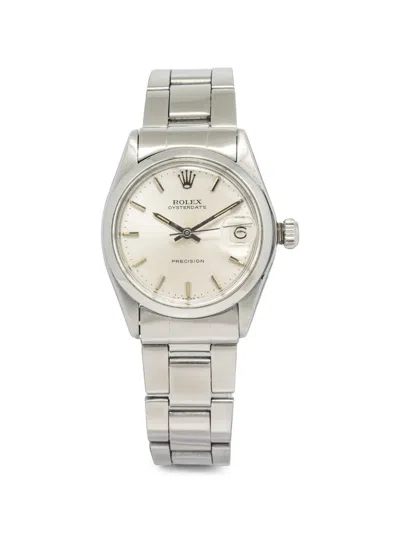 Pre-owned Rolex Oysterdate 29mm Watch In Neutrals