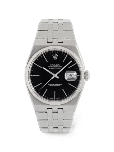 Pre-owned Rolex Oysterquartz Datejust 36mm Watch In Black