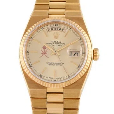 Pre-owned Rolex Oysterquartz Day-date 'khanjar' Watch, 36mm In Multicolor
