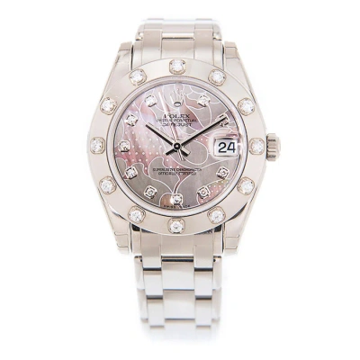 Rolex Pearlmaster 34  Special Edition Goldus Diamond Men's Watch 81319 In Purple