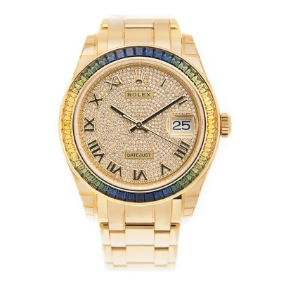 Rolex Pearlmaster Automatic Chronometer Diamond Men's Watch 86348 Sab In Gold