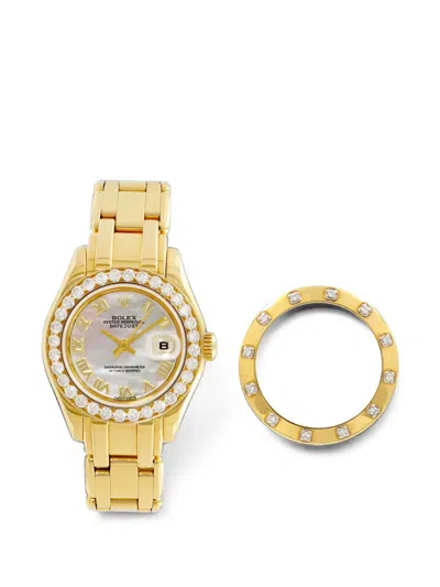 Pre-owned Rolex Pearlmaster Diamond 29mm Watch In Neutrals