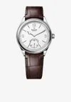 Rolex Perpetual 1908 39 Watch In White Gold With Alligator Leather Strap In Brown