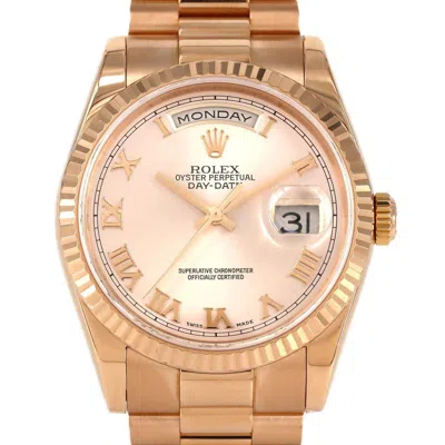 Pre-owned Rolex Pink Gold Pink Wristwatch () In Multi