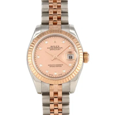 Pre-owned Rolex Pink Gold Stainless Steel Wristwatch ()