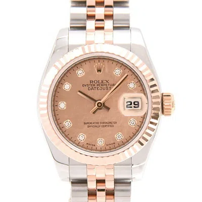 Pre-owned Rolex Pink Gold Stainless Steel Wristwatch () In Multi