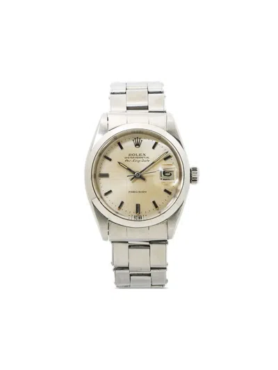 Pre-owned Rolex  Air King Date 34mm In Silver