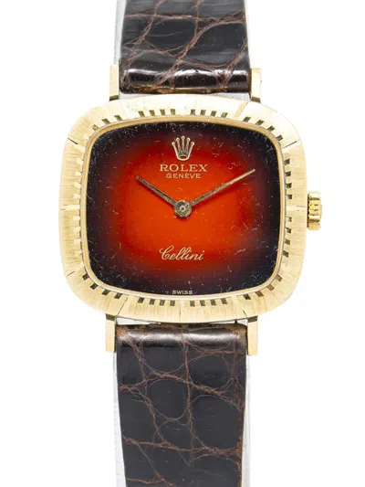 Pre-owned Rolex  Cellini 24mm In 红色