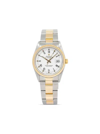Pre-owned Rolex  Date 34mm In 白色
