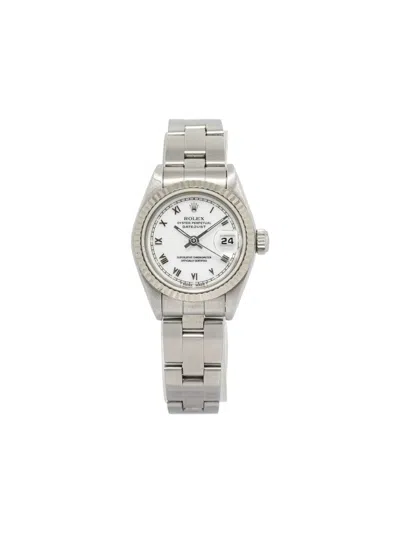Pre-owned Rolex  Datejust 26mm In 白色