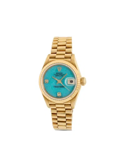 Pre-owned Rolex  Datejust 26mm In Blue