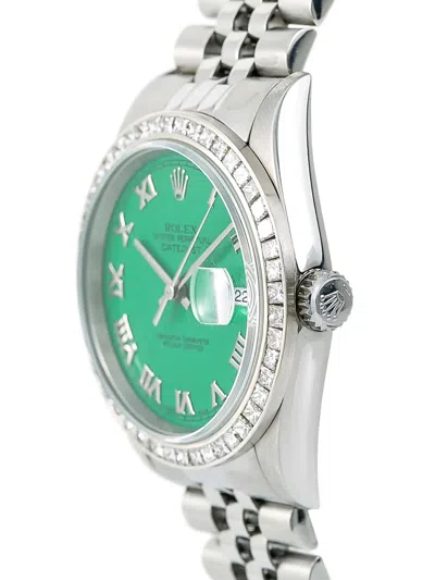 Pre-owned Rolex  Datejust 36mm In Green
