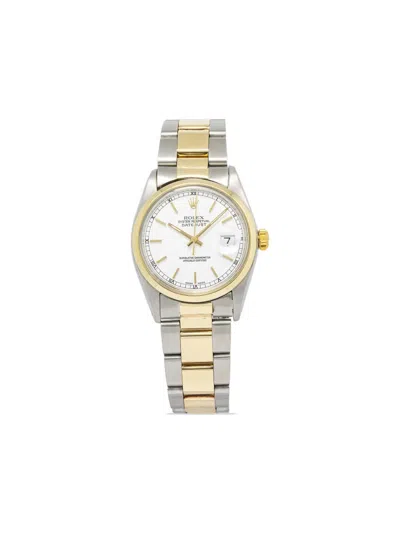 Pre-owned Rolex  Datejust 36mm In White