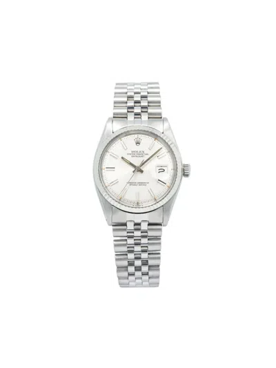Pre-owned Rolex  Datejust 36mm In White