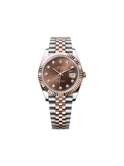 Pre-owned Rolex  Datejust 41mm In Brown