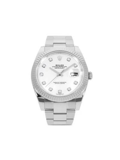 Pre-owned Rolex  Datejust 41mm In Silver