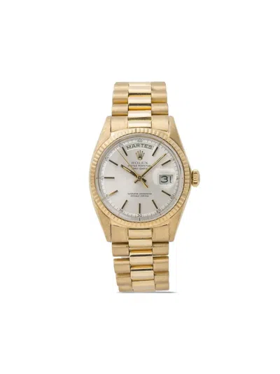 Pre-owned Rolex  Day-date 36mm In Silver