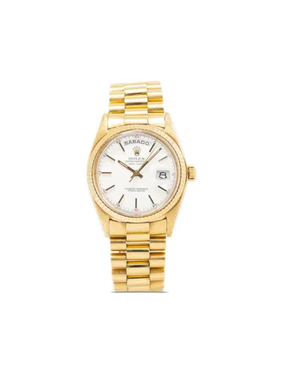 Pre-owned Rolex  Day-date 36mm In White
