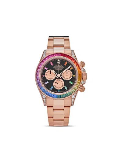 Pre-owned Rolex  Daytona Rainbow 40mm In Black