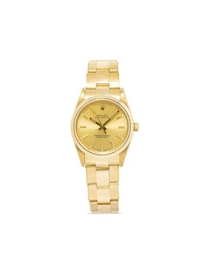 Pre-owned Rolex  Oyster Perpetual 33mm In 金色