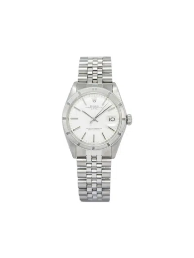 Pre-owned Rolex  Oyster Perpetual Date 34mm In White