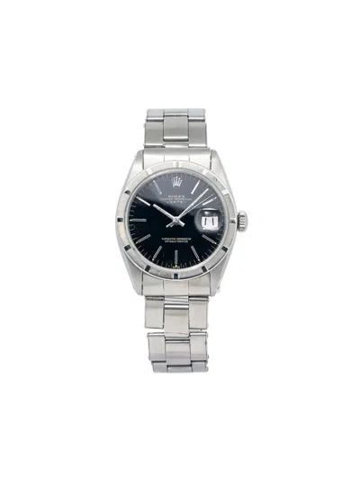 Pre-owned Rolex  Oyster Perpetual Date 35mm In Silver