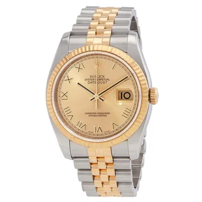 Rolex Oyster Perpetual Automatic Chronometer Champagne Dial Men's Watch 116233ch In Gold
