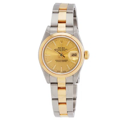 Rolex Automatic Chronometer Champagne Dial Ladies Watch In Gold