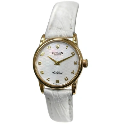 Rolex Cellini Quartz Ladies Watch 6111 In Gold / Gold Tone / Mop / Mother Of Pearl / White / Yellow