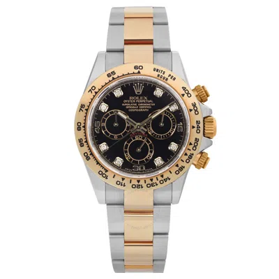 Rolex Cosmograph Daytona Chronograph Automatic Chronometer Diamond Black Dial Men's Watch In Two Tone  / Black / Gold / Gold Tone / Yellow