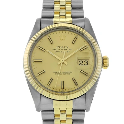 Rolex Datejust Automatic Champagne Dial Unisex Watch 16013 Csj In Two Tone  / Gold / Gold Tone / Yellow