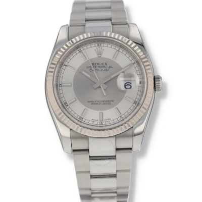 Rolex Datejust 36 Automatic Chronometer Silver Dial Unisex Watch 116234 Sso In Metallic