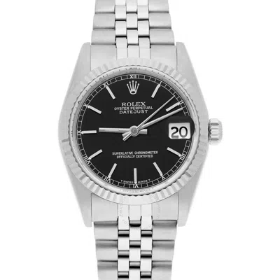 Rolex Datejust Automatic Black Dial Ladies Watch 68274 Bksj In Metallic