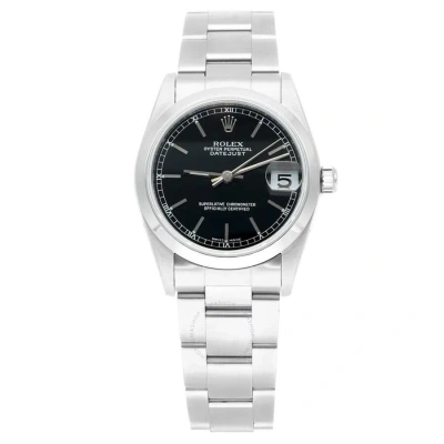 Rolex Datejust Automatic Black Dial Ladies Watch 78240 Bkso In White