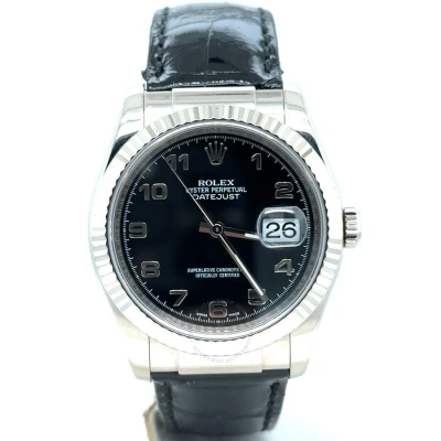 Rolex Datejust Automatic Black Dial Men's Watch 116139 Bkal In White