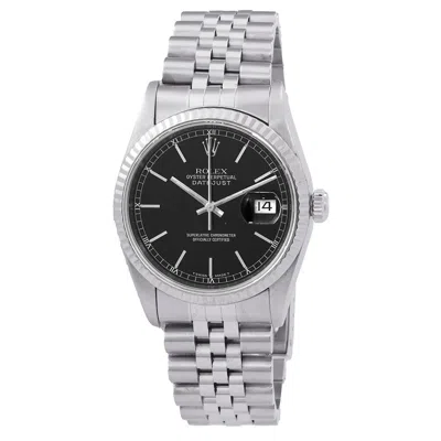 Rolex Datejust Automatic Black Dial Men's Watch U-rlx16234bksj In Metallic