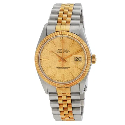 Rolex Datejust Automatic Champagne Dial Men's Watch 16013 Cjsj In Gold